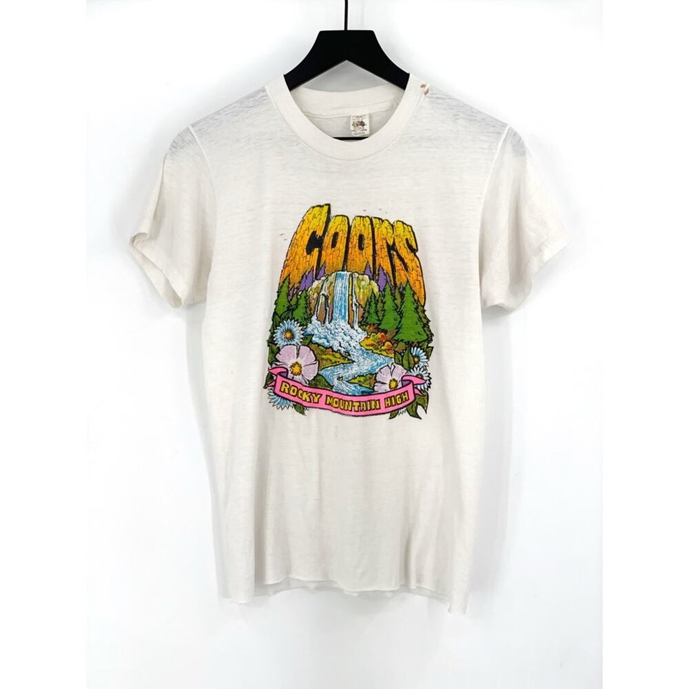 VTG COORS Beer Graphic Tee White S/M